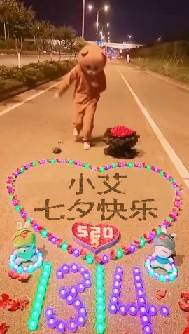 0005穿熊服装表白ae模板