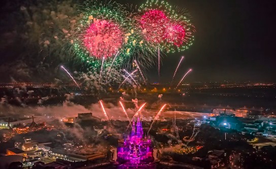 0072迪士尼烟花灯光文字