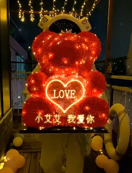 0078宇航员红色表白熊去照片