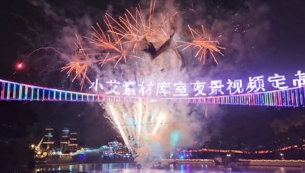 0146夜景大桥火花四溅